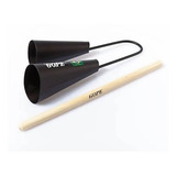 Agogo Duplo Gope Preto Com Baqueta Profissional Percussão