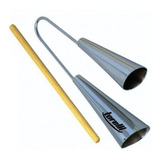 Agogo Duplo Grande Cromado Com Baqueta To 016 Torelli