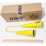 Agogô Gope Duplo Com Baqueta Cor Amarelo Profissional