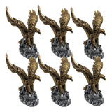Águia De Resina Seis Peças - Troféu Decorativo Aguia Dourada
