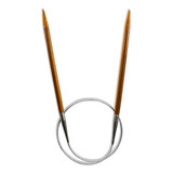 Agulha Circular Para Tricô Bambu E Aço Círculo 60cm Lã