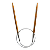 Agulha Circular Para Tricô Bambu E Aço Círculo 60cm Lã
