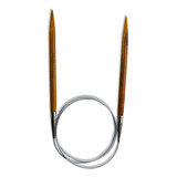 Agulha Circular Para Tricô Bambu E Aço Círculo 80cm Lã