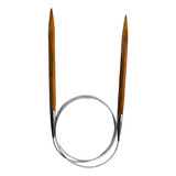 Agulha Circular Para Tricô Bambu E Aço Círculo 80cm Lã