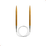 Agulha Circulo Circular 80cm Em Bambu E Aço Com 09mm Unidade