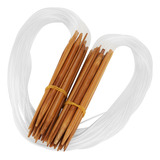 Agulha De Tricô Circular De Bambu De Ponta Dupla Tamanhos D