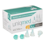 Agulha Para Caneta De Insulina 4mm 32g Com 100un Uniqmed