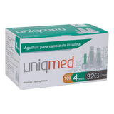 Agulhas Para Caneta De Insulina 4mm X 32g C 100un Uniqmed