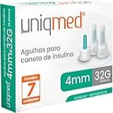 AGULHAS PARA CANETA DE INSULINA 4MMx32G CX 7UN UNIQMED TAMANHO 4MM 32G 7UN