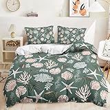 AILONEN Conjunto De Capa De Edredom Com Tema Voyage Tamanho King Estampa Coral Para Decoração De Quarto De Crianças Meninos Meninas 3 Peças Conjunto De Capa De Edredom Com Tema Oceano 1 Capa