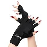 AIRSEE Luvas De Proteção UV FPS 50- Premium Para Manicure Em Gel - Design Sem Dedos Para Uso Profissional Solon E Doméstico- Anti UVA-UVB- Luvas Respiráveis Para Lâmpada UV E Proteção Solar -preto-