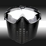 Airsoft Tactical Mask Full Face Airsoft Protective Mask With Goggles Set Impact Resistant Tactical Protective Mask With Anti Fog Goggles Eye Protection For Halloween Cosplay Paintball CS Hunting 