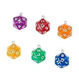 Airssory 20 Peças Coloridas 3D 20 Lados Facetado Jogo D20 Dados Poliédricos Pingente De Plástico Acrílico Transparente Pequeno Pingente A Granel Para Fazer Joias Chaveiro DIY