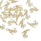 Airssory 20 Peças De Sapatos De Salto Alto Berloque Dourado Metal Latão Micro Cravejado Zircônia Cúbica Stilettos Salto Alto Pequenos Pingentes Para Meninas Brincos Pulseira Fabricação De Joias