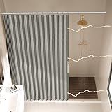 AJAZZ Cortinas De Chuveiro Magnéticas Dobráveis Cortina De Chuveiro Acordeão Tecido Poliéster Impermeável Adequado Para Casa De Banho De Hotel Familiar -cinza- 196 Cm L X 183 Cm C- 1 Painel