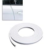 Ajxn Pack 1 Tira De Proteção Anticolisão De Borracha Invisível Da Borda Da Porta Do Carro Porta Do Porta Malas Selada Em Forma De U Tira Brilhante Decorativa Cromada Adequada Para Sedans Caminhões SUV 5 M Branco