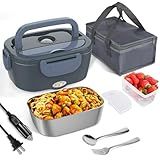 Akhia Lancheira Elétrica Para Adultos Lancheira Aquecida De 60 A 80 W Aquecedor De Alimentos Para Homem Carro Caminhão Aquecedor De Alimentos Portátil Lancheira Com Recipiente De Aço Inoxidável
