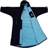 Akida Roupão Parca De Natação Grande Impermeável Poncho De Surfe Casaco Quente Toalha De Troca De Roupa De Mergulho De Secagem Rápida Preto Azul X Small