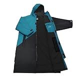 Akida Roupão Parca De Natação Grande Para Adultos Impermeável Poncho De Surfe Quente Toalha De Troca De Roupa De Mergulho De Secagem Rápida Azul Petróleo Preto Preto M