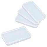 AKOAK Caixa De Mini Recipientes De Polipropileno Retangular Transparente Com Tampa Articulada Para Cartão Acessórios Artesanato Materiais De Aprendizagem Parafusos Brocas Bateria 12 X 7 X 1 7 Cm Pacote Com 4