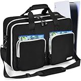 AKOZLIN Full Padded Carrying Travel Bag Compatible With PS5-PS5 Pro Console PlayStation 5 Monitor-Headset-Game-Charger - Accessories Storage Case -Video Game-