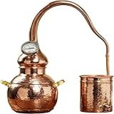 Alambique 3L Alambique De Cobre Com Termômetro Tubo De Refrigeração Para Uísque Aguardente Óleos Essenciais Hidrossóis Etc 45HaoAMZ