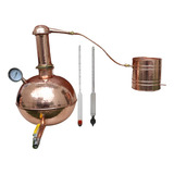 Alambique Cobre 10l Completo Alcoometro E Sacarimetro