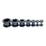 Alargador Acrilico Preto Par 1mm 2mm 3mm 4mm 5mm 6mm 8mm 10