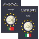 Álbum Para Moeda 2 Euros Portugal + Itália - Organizer