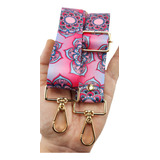 Alça 3cm Para Bolsa Transversal Estampada Mandala Rosa