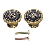 Alça De Hardware De Móveis Antigos Knob Liga De Zinco Redonda Redonda Da Porta De Orifício De Orifício Premium Substituição Elegante Durável Para Armários De Cômodas De Guarda -Black De Cobre-