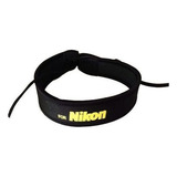 Alça De Ombro Neck Strap Em Neoprene Câmera Nikon Cor Preta