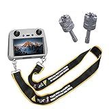Alça De Pescoço Ajustável Joysticks Para Controle Remoto DJI RC RC 2 Para DJI Air 3 Mini 4 Pro Mini 3 Mini 3 Pro Acessórios De Controle Remoto Fita De Ombro Macia Controle De Alumínio Prateado