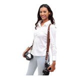 Alça Dupla New Slim Em Couro Legitimo Cameras Dslr Photopto Cor Mel