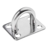 Alça Em Aço Inox Com Base Quadrada 4 Furos 6mm Modelo 40x35mm Barcos Lanchas Iates Veleiros Ganchos Suspender Coisas Pendurar Cadeiras Tetos Alças Seavix
