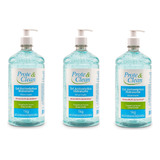 Alcool Em Gel Antisséptico 1kg Limão Prote Clean 3 Frascos