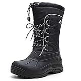 ALEADER Botas De Neve Masculinas Impermeáveis Isoladas Black Lace 11