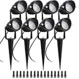 ALEDECO Pacote Com 8 Luzes De Paisagem De Baixa Tensão De 5 W Com Conectores Iluminação Externa Lentes De Foco De 24 V CA CC Holofotes De Paisagem LED 600 Lm Branco Quente à Prova D água Luzes