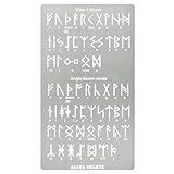 Aleks Melnyk Estêncil De Metal No 409 Runas Anciãs Futhark E Anglo Saxões 1 27 Cm Alfabeto Antigo Estêncil Do Alfabeto Mágico Do Sigil 1 Peça Modelo De Queima De Madeira Gravação De Pirografia Estêncil Wicca Marcador De Livro