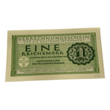 Alemanha Cédula De 1 Reichsmark 1944 Flor De Estampa