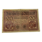 Alemanha Cédula De 20 Mark 1918
