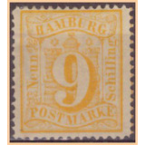 Alemanha Hamburgo Algarismo 1864 Mi 18 sem Goma