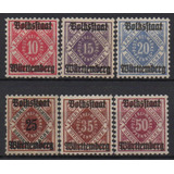 Alemanha Wurttemberg Algarismos 1919 Mi 138 A 143