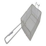 Alemtex Peneira Cesto Fritura Fritadeira Retangular Tela 24x17x10cm