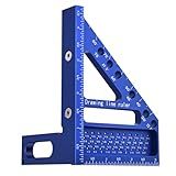 Aleric Régua De Carpinteiro Multiangular 3D Com Furo Quadrado- Régua De Medição Multiangular De Liga De Alumínio- Transferidor De Régua Quadrada Para Marcenaria De 22-5 A 90 Graus- Ferramenta De Mad