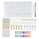 Alfabeto Resina Silicone Forma Molde Epóxi Chaveiro 308 Pcs