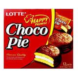 Alfajor Coreano Chocopie Chocolate Lotte 336g T Foods