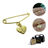 Alfinete Broche Lembrancinha Batismo Banhado Ouro 18k