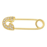 Alfinete Para Batizado C Zircônias Folheado Ouro Semi Joias