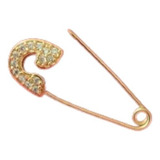 Alfinete Para Bebe Cravejado Com Zirconias Banho De Ouro 18k